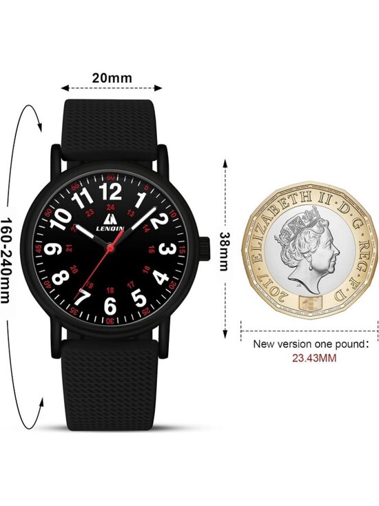 Women\'s Black White Leather Strap Analog Quartz Luminous Dial Waterproof Watch main image 7